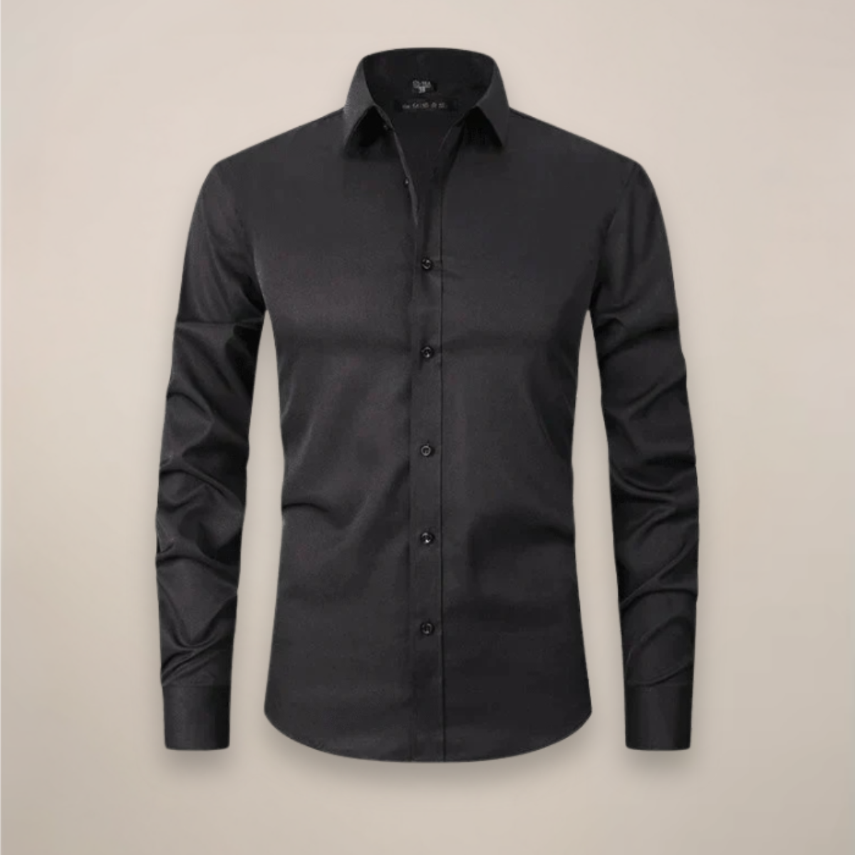Mens Long-Sleeve Button-Up Shirt with Tailored Fit and Wrinkle-Resistant Finish
