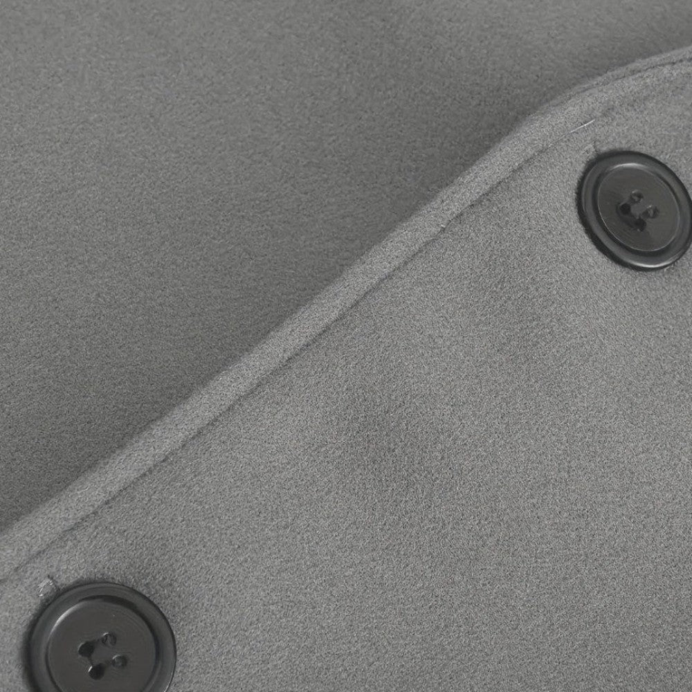 Mens Slim Coat with Concealed Button and Structured Shoulders, Wool Blend