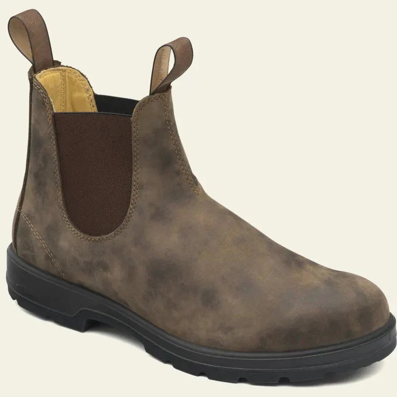 Chelsea Ankle Work Boots for Men with Elastic Slip-On Gussets and Padded Footbed