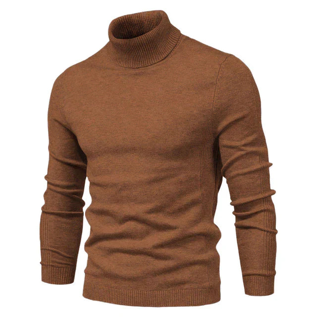 Mens Turtleneck Sweater with Soft Knit Blend and Relaxed Casual Fit, Machine Washable