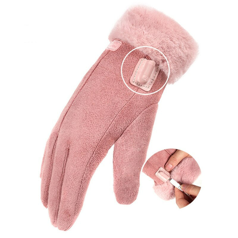 Rechargeable Heated Gloves with Touchscreen Fingers and Three Heat Levels, 8-Hour Battery
