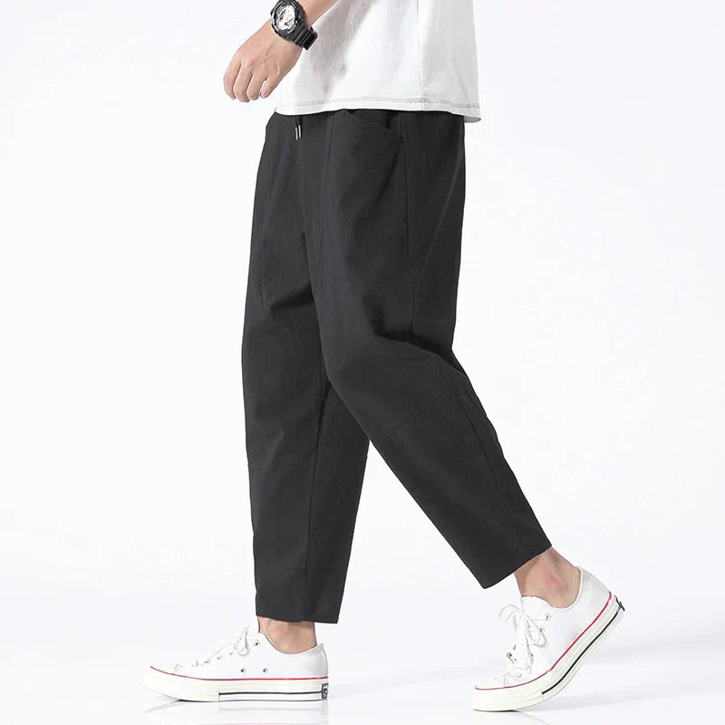 Gerald | Kyoto Linen Cropped Pants for Men - Image 2