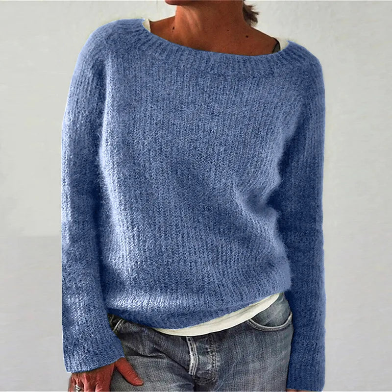 Womens Knit Pullover with Relaxed Fit and Breathable Soft Fabric, Machine Washable