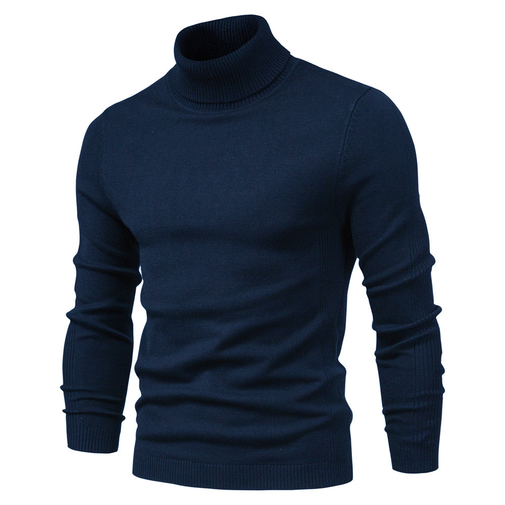 Mens Turtleneck Sweater with Soft Knit Blend and Relaxed Casual Fit, Machine Washable