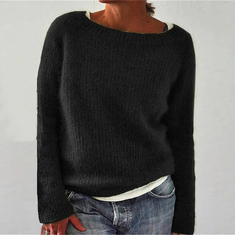 Womens Knit Pullover with Relaxed Fit and Breathable Soft Fabric, Machine Washable