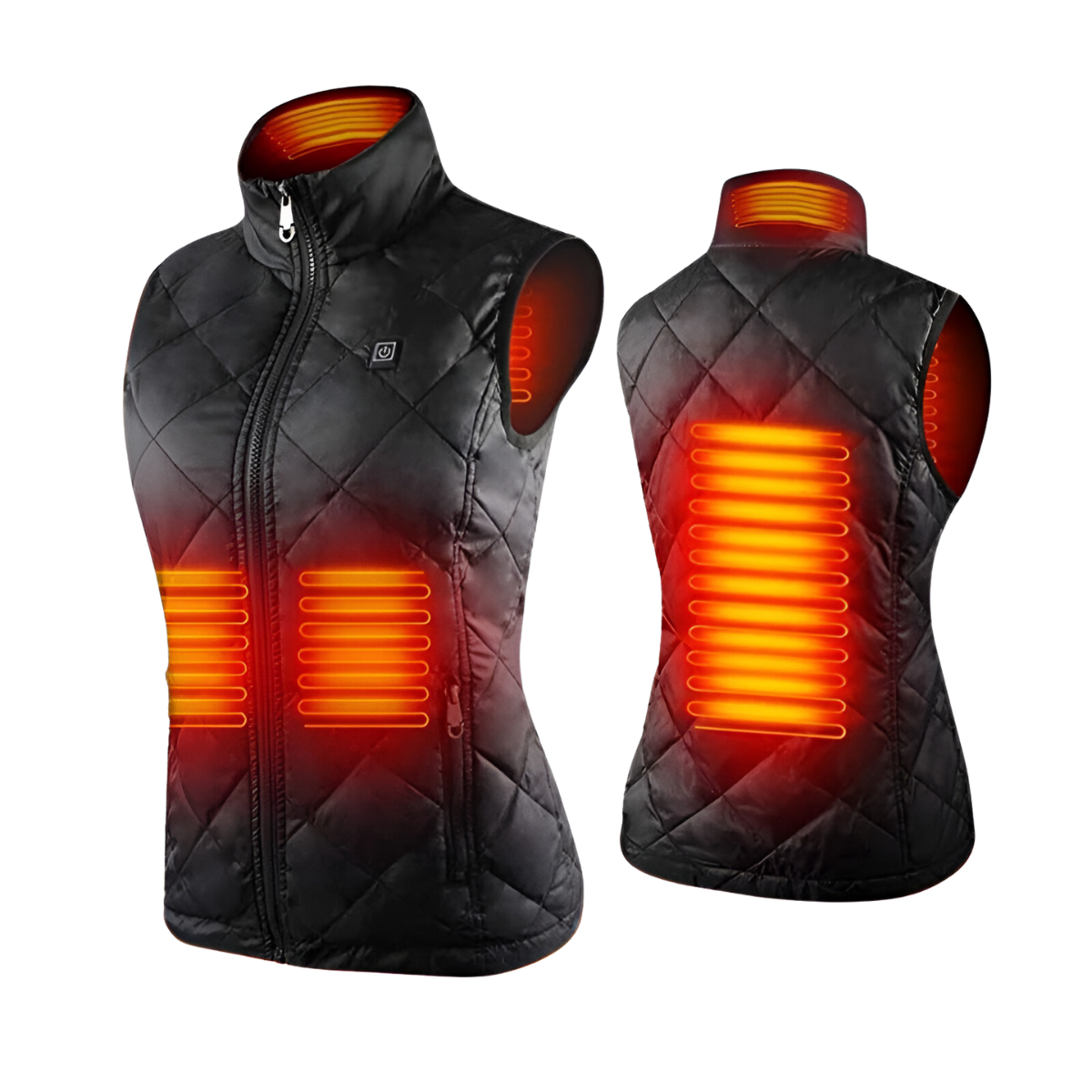 Womens Heated Vest with Dual Control and Four-Way Stretch, 9 Heating Zones