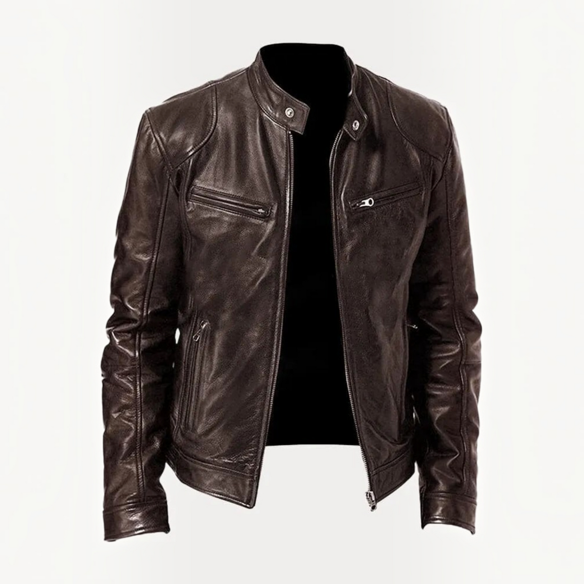 Mens Zip-Up Jacket with Tailored Fit and Two Front Pockets, Midweight Fabric Blend