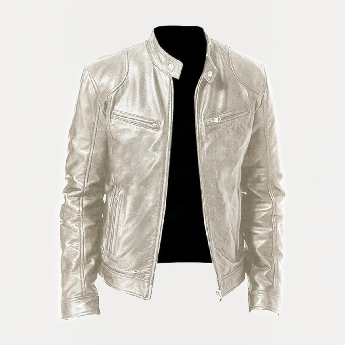 Mens Zip-Up Jacket with Tailored Fit and Two Front Pockets, Midweight Fabric Blend
