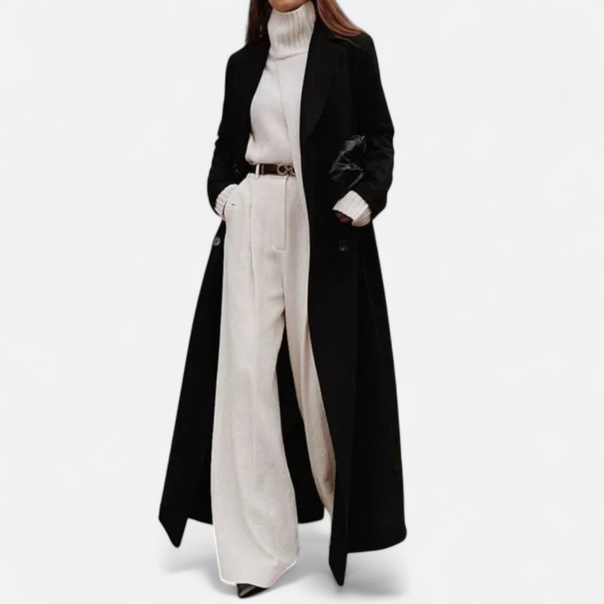 Womens Longline Coat Structured and Relaxed Fit, All-Season Layering