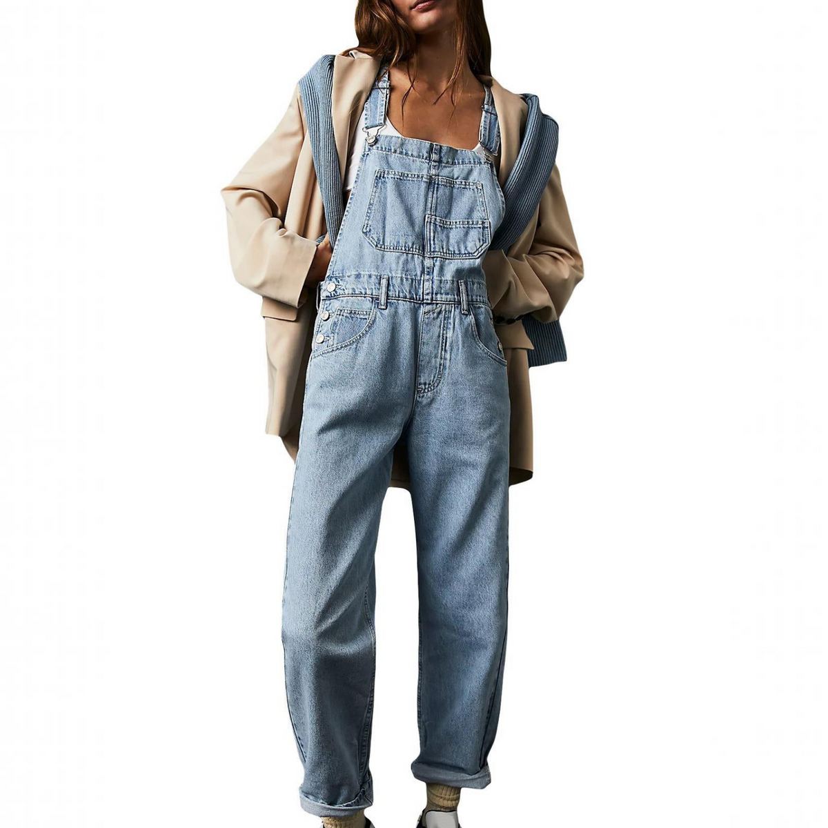 Straight-Leg Jumpsuit for Women with Relaxed Fit and Versatile Design