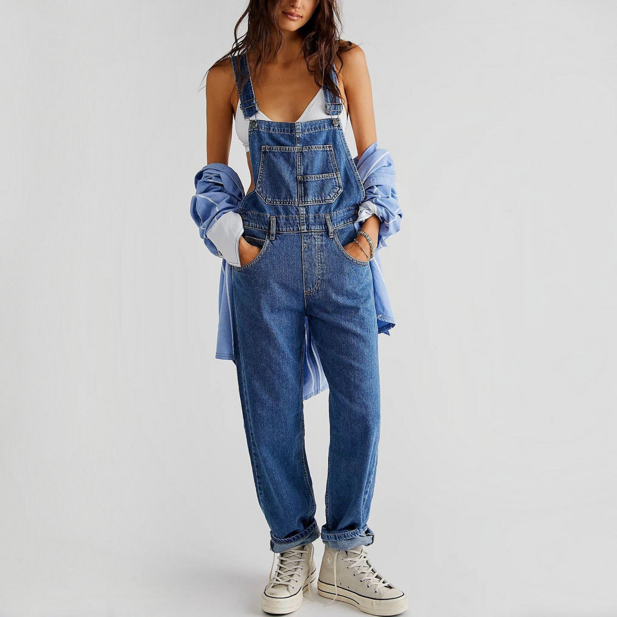Straight-Leg Jumpsuit for Women with Relaxed Fit and Versatile Design