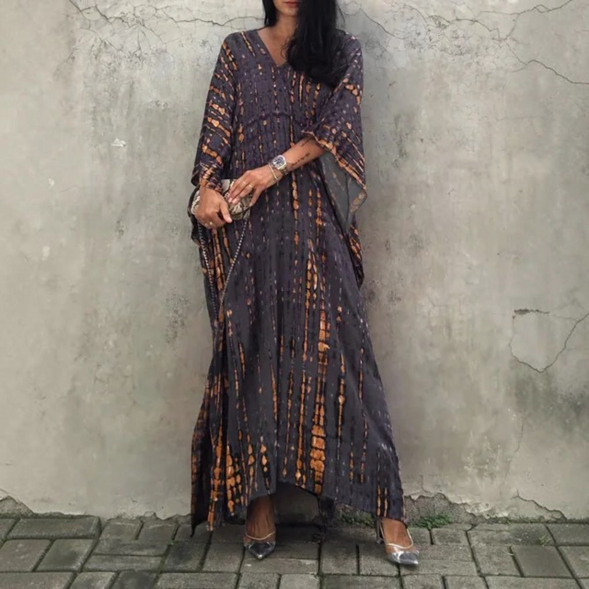 Tie Dye Maxi Dress with Relaxed Fit and Lightweight Breathable Fabric, Boho