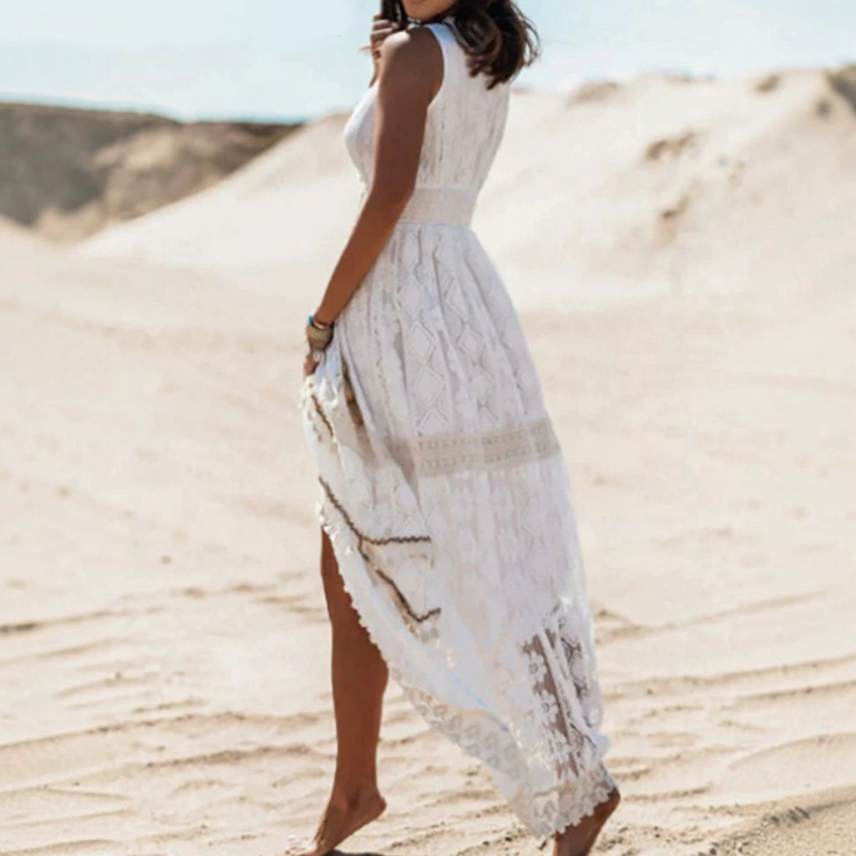 Womens Maxi Dress with Breathable Viscose Blend and Relaxed Fit, Bohemian Print