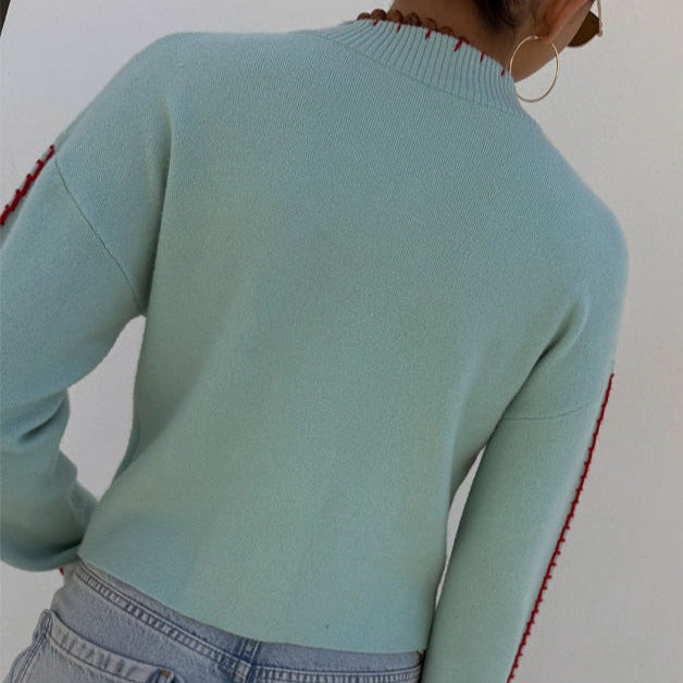 Button Front Cardigan with Octopus Graphic and Ribbed Cuffs