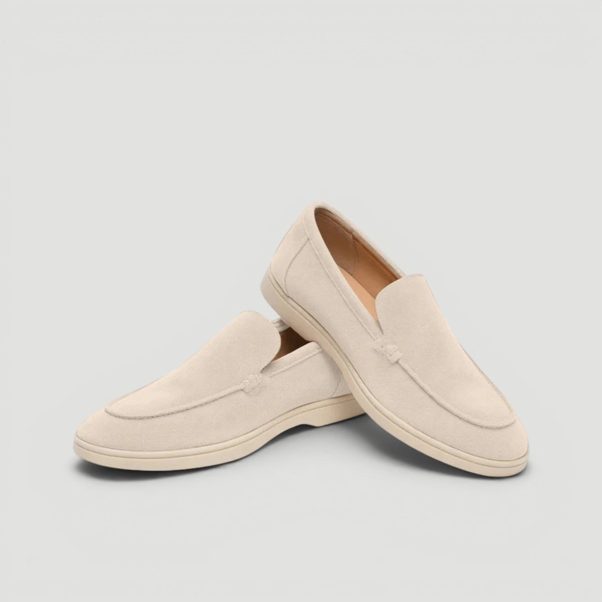 Mens Suede Slip On Loafers with Cushioned Insole and Flexible Sole