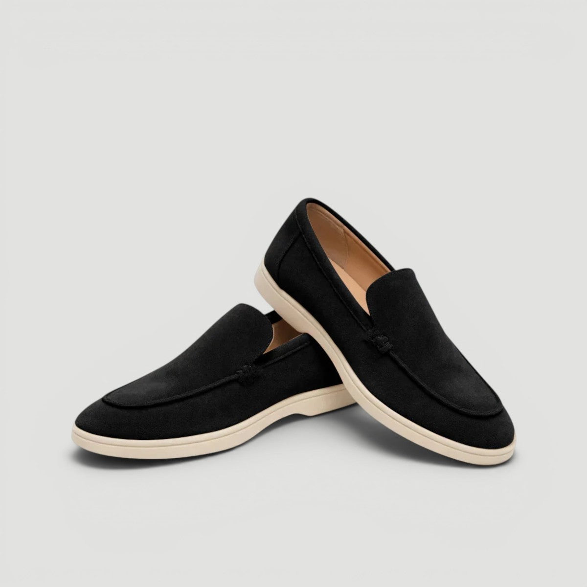 Mens Suede Slip On Loafers with Cushioned Insole and Flexible Sole