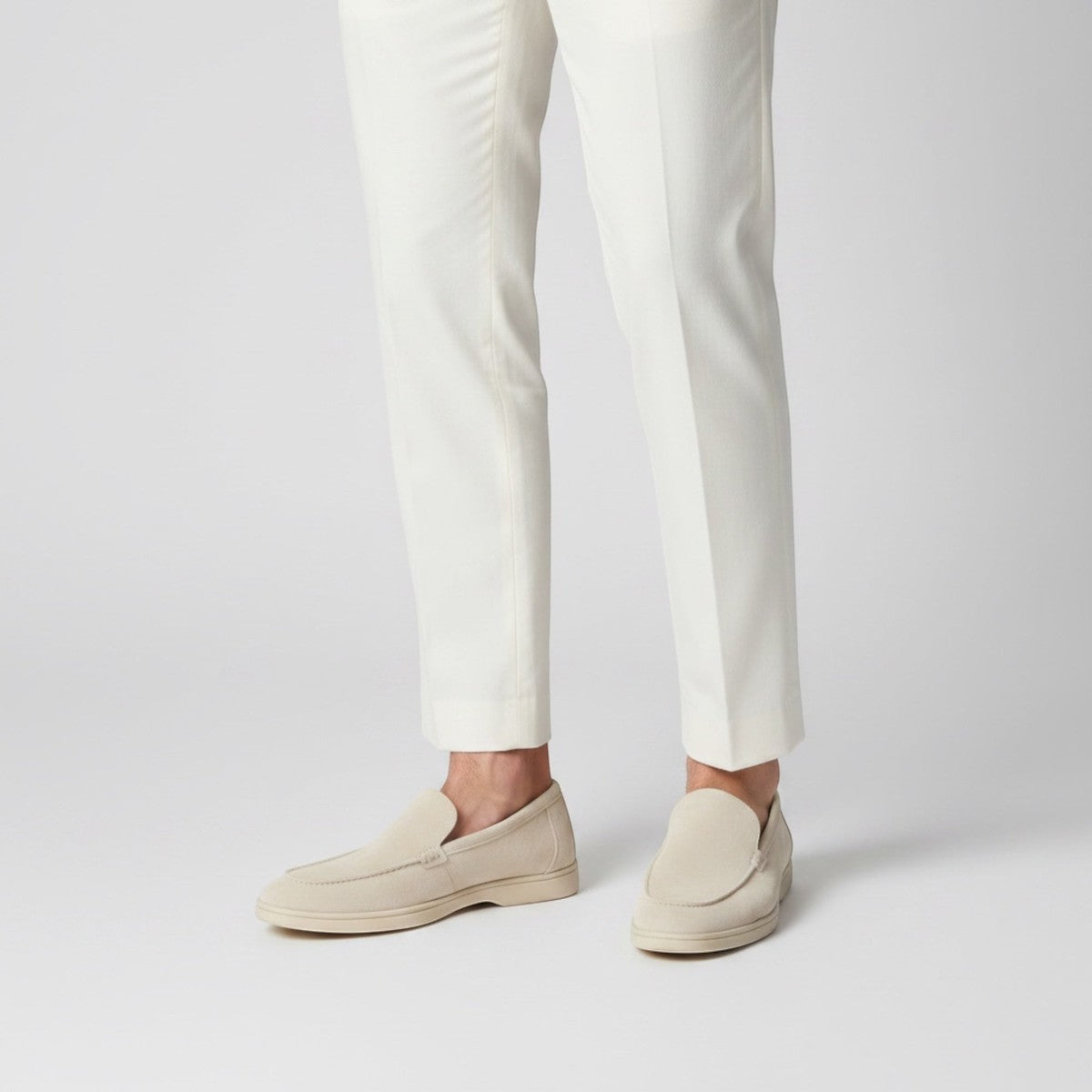 Mens Suede Slip On Loafers with Cushioned Insole and Flexible Sole
