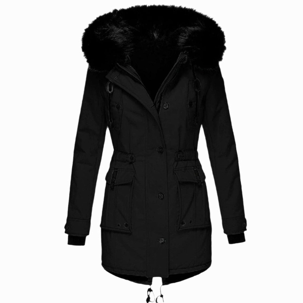 Winter Puffer Parka with Soft Plush Lining and Faux Fur Hood