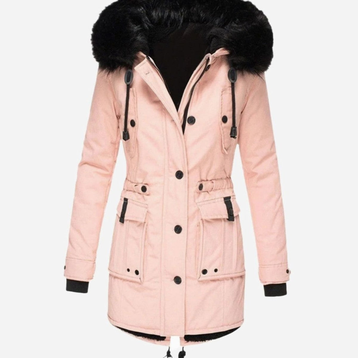 Winter Puffer Parka with Soft Plush Lining and Faux Fur Hood