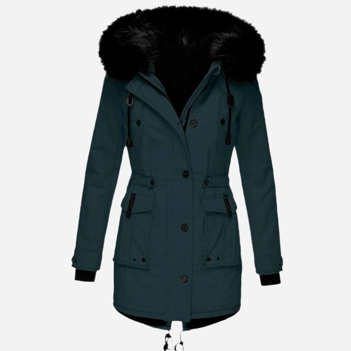 Winter Puffer Parka with Soft Plush Lining and Faux Fur Hood