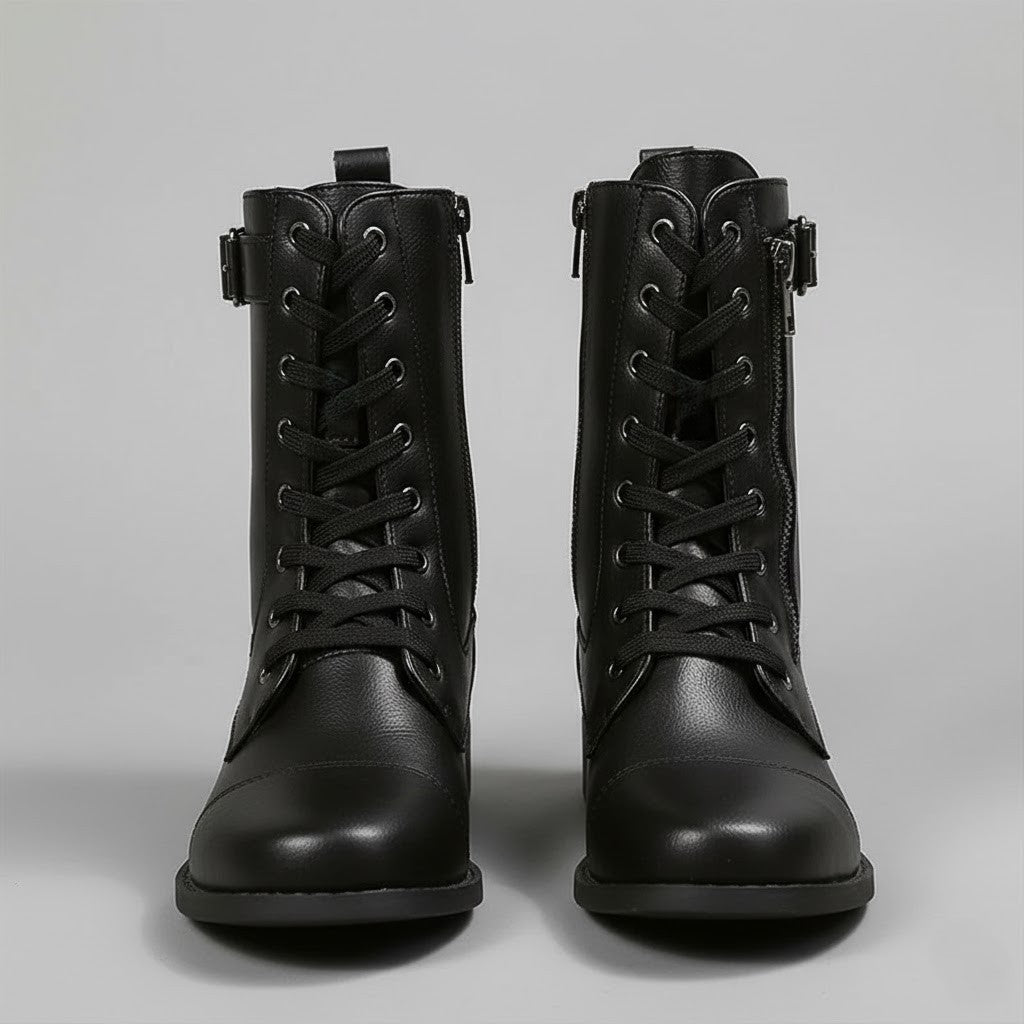 Womens Ankle Boots with Orthopedic Support and Side Zipper