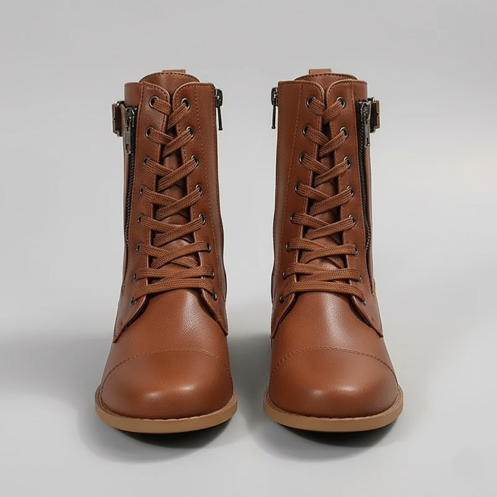 Womens Ankle Boots with Orthopedic Support and Side Zipper