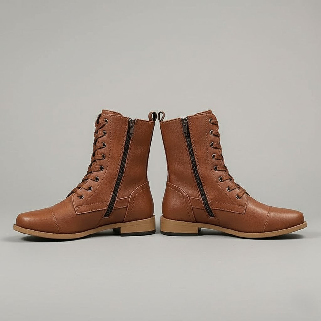 Womens Ankle Boots with Orthopedic Support and Side Zipper