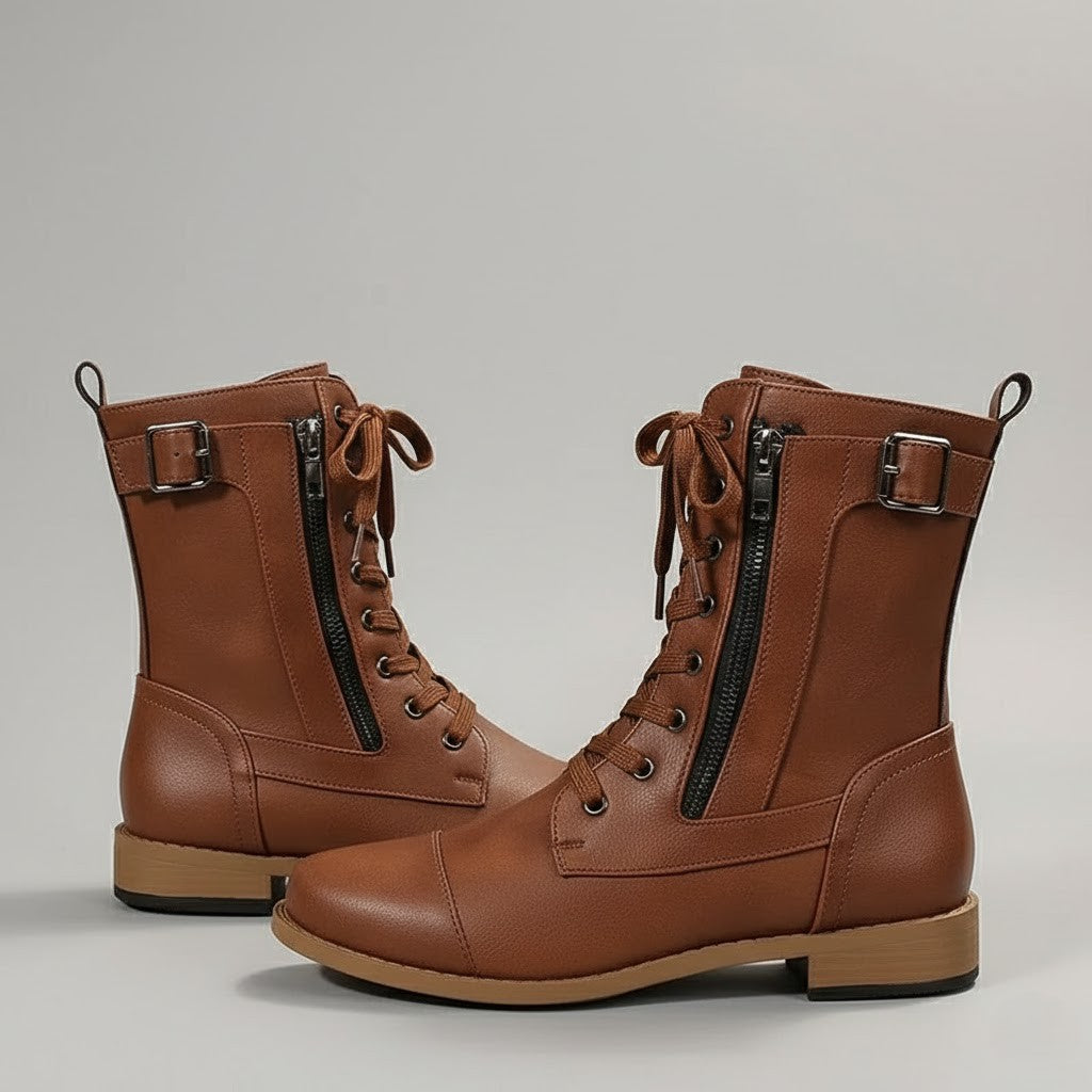 Womens Ankle Boots with Orthopedic Support and Side Zipper