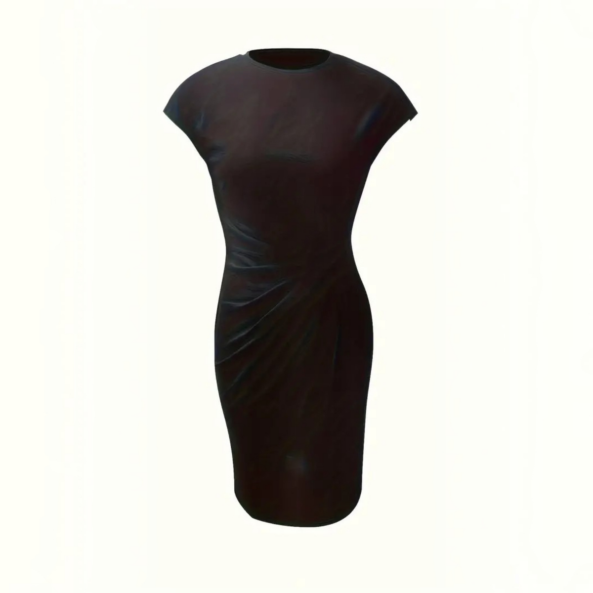 Womens Bodycon Dress with Stretch Knit Fabric and Short Sleeves, Contoured Silhouette