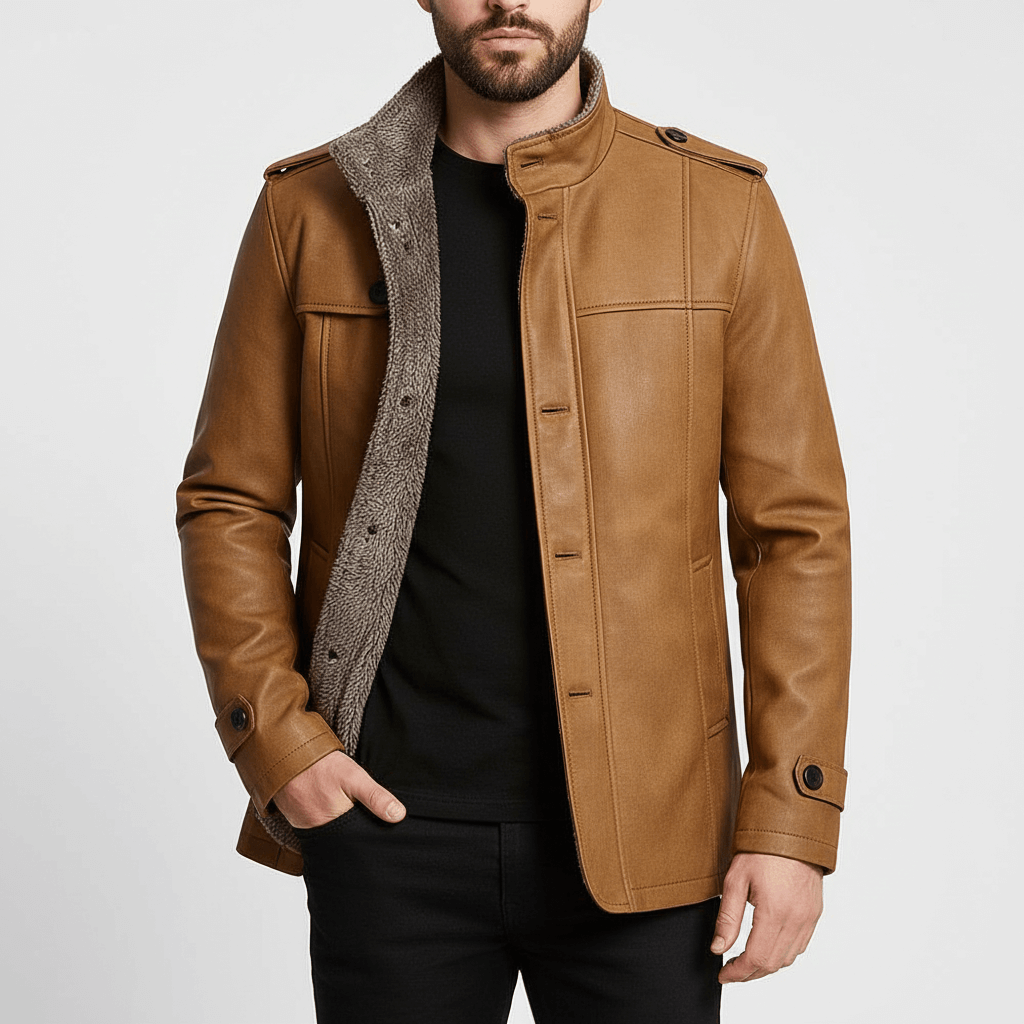 Suede Overcoat for Men, Long Soft-Touch Coat