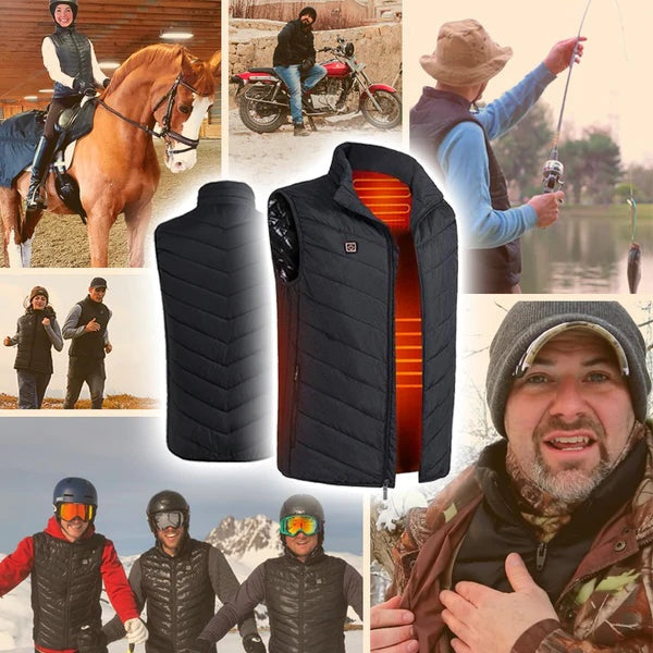Thermal Vest with 11-Zone Carbon Fiber Heating and 12-Hour Battery