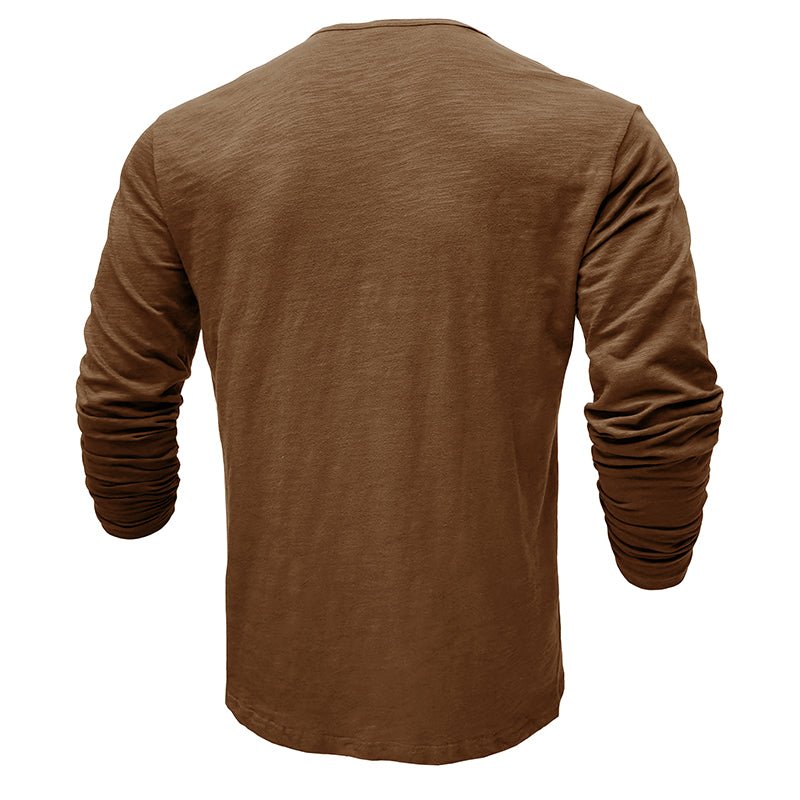 Mens Henley Shirt with Long Sleeve and Soft Breathable Knit, Regular Fit