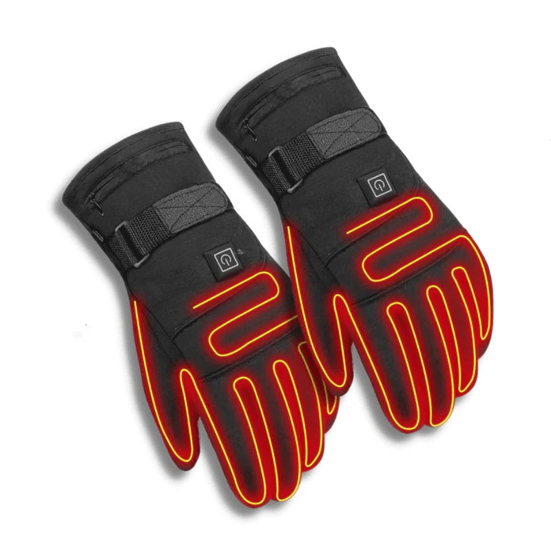 Touchscreen Heated Gloves with Three Heat Settings and Reflective Elements