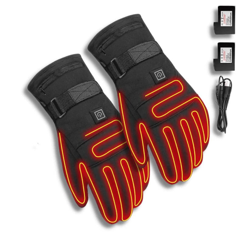 Touchscreen Heated Gloves with Three Heat Settings and Reflective Elements