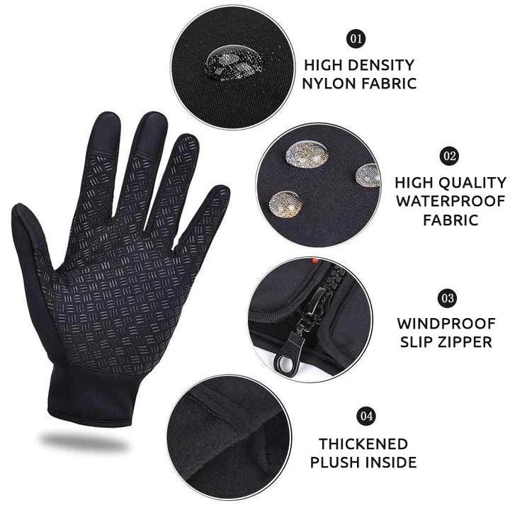 Heated Gloves with Conductive Threads and Raised Palm Grip for Winter Activities