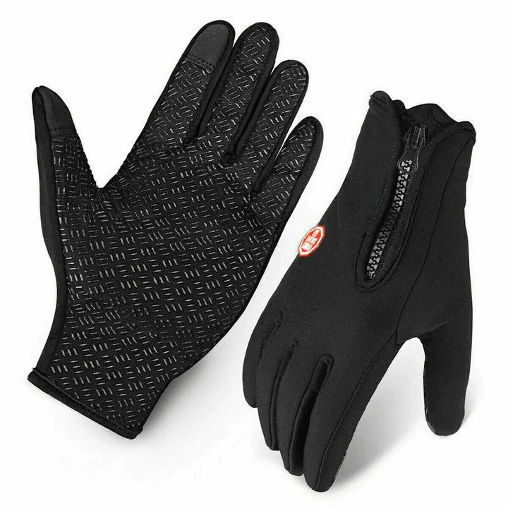 Heated Gloves with Conductive Threads and Raised Palm Grip for Winter Activities