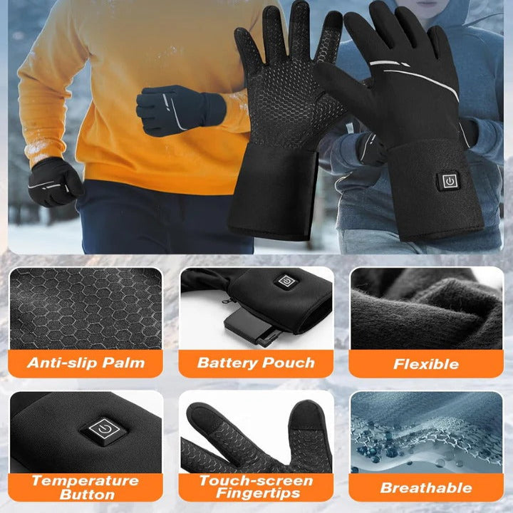 Heated Gloves with Touchscreen Fingertips and 6 Hour Battery, Far Infrared Heat