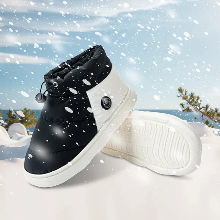 USB Heated Puffer Booties with Three Heat Settings and Non-Slip Soles