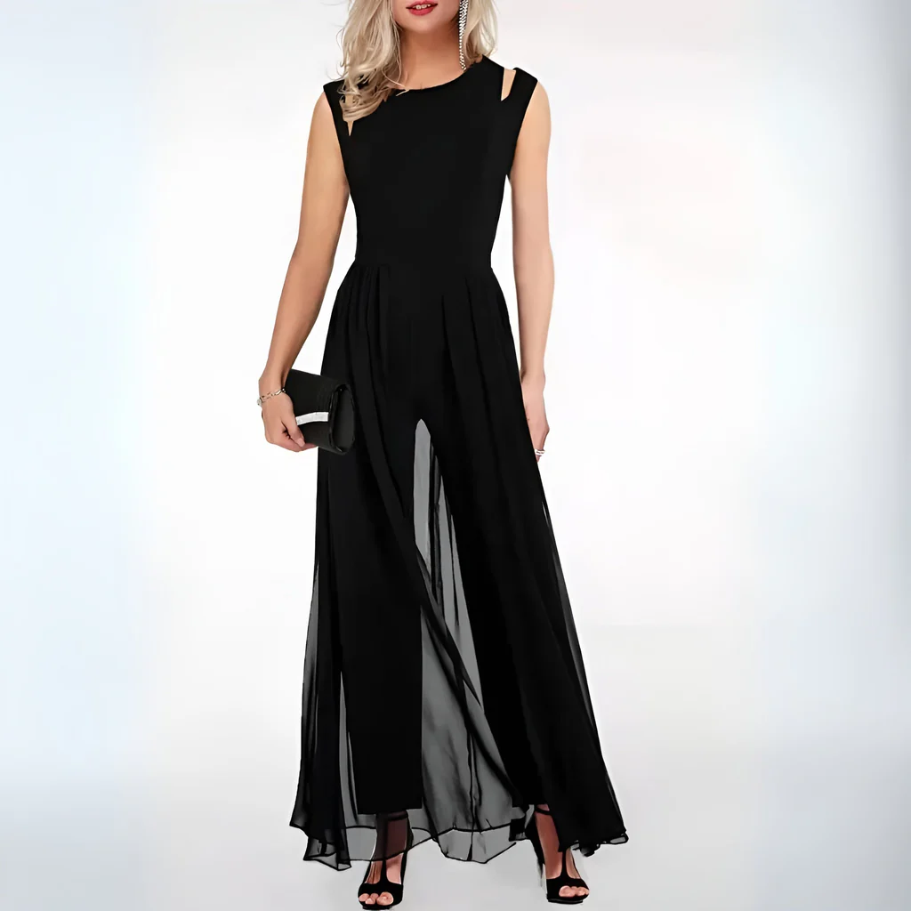 Womens Slim Fit Jumpsuit with Side Pockets and Breathable Fabric, Machine Washable