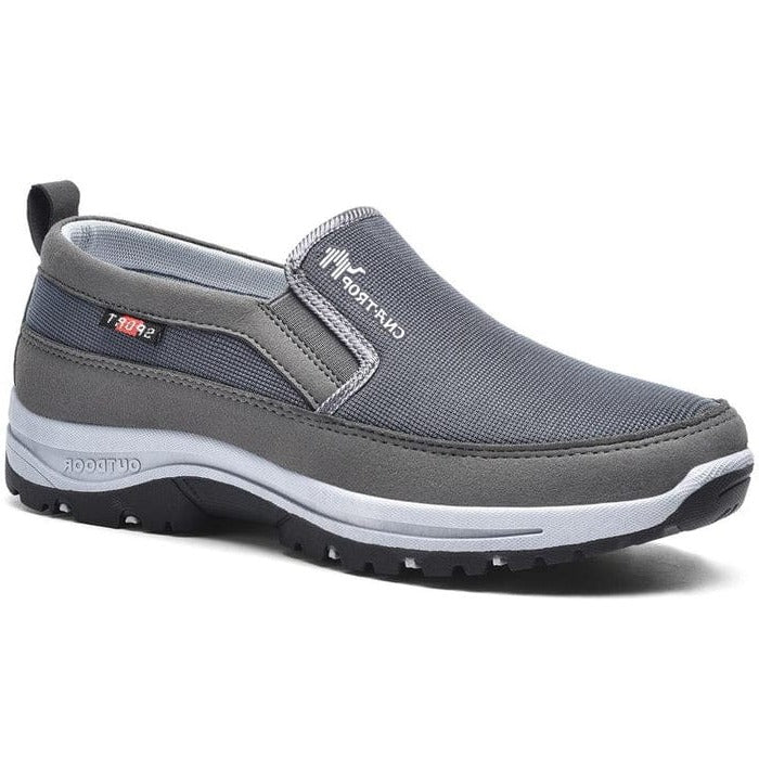Mens Slip-On Walking Shoes with Breathable Mesh Upper and Cushioned Sole