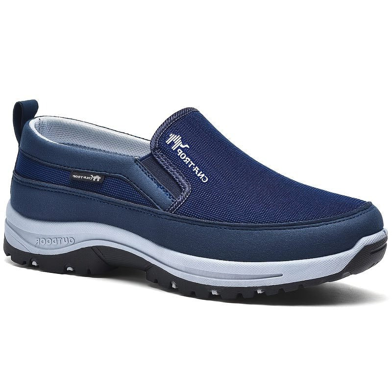 Mens Slip-On Walking Shoes with Breathable Mesh Upper and Cushioned Sole