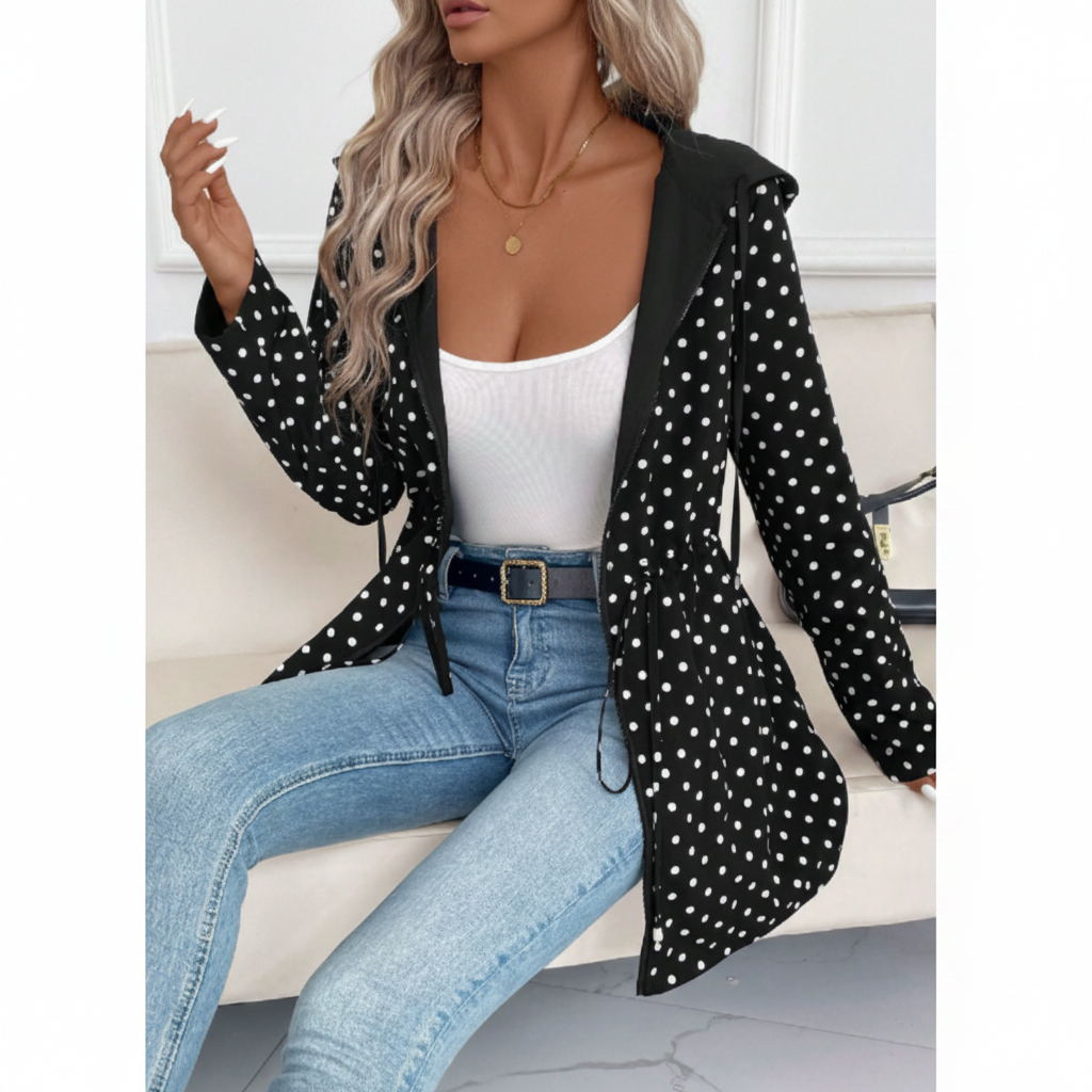 Reversible Coat with Leopard Print and Neutral Side, Relaxed Draping Silhouette