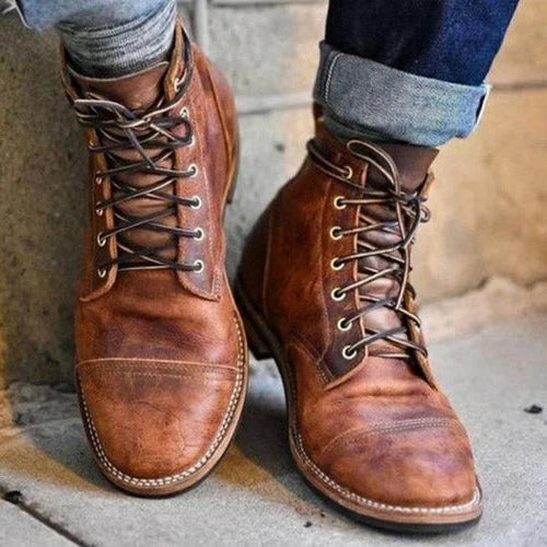 Lace Up Ankle Boots with Adjustable Straps and Shaped Sole Support