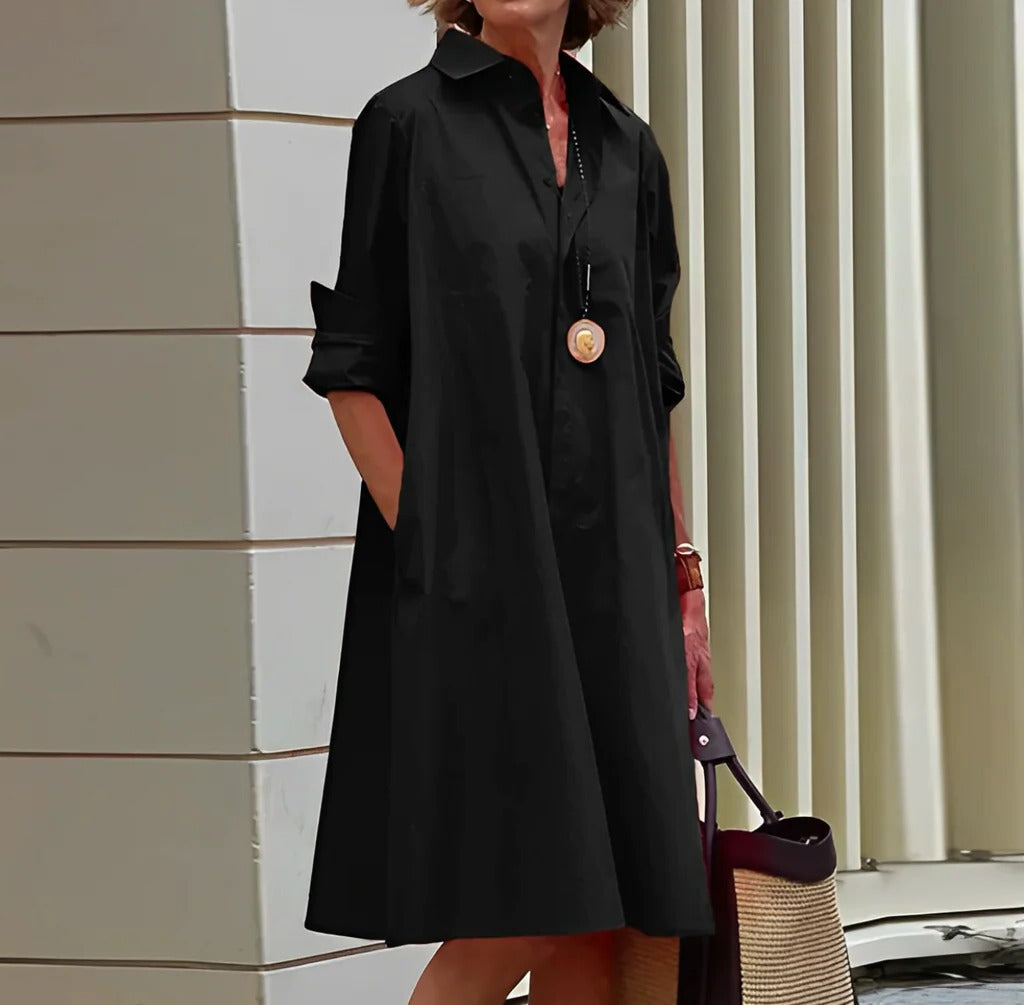 Womens Polo Dress with Short Sleeves and Breathable Fabric