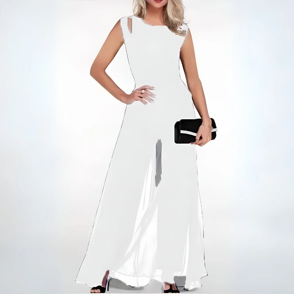 Womens Slim Fit Jumpsuit with Side Pockets and Breathable Fabric, Machine Washable