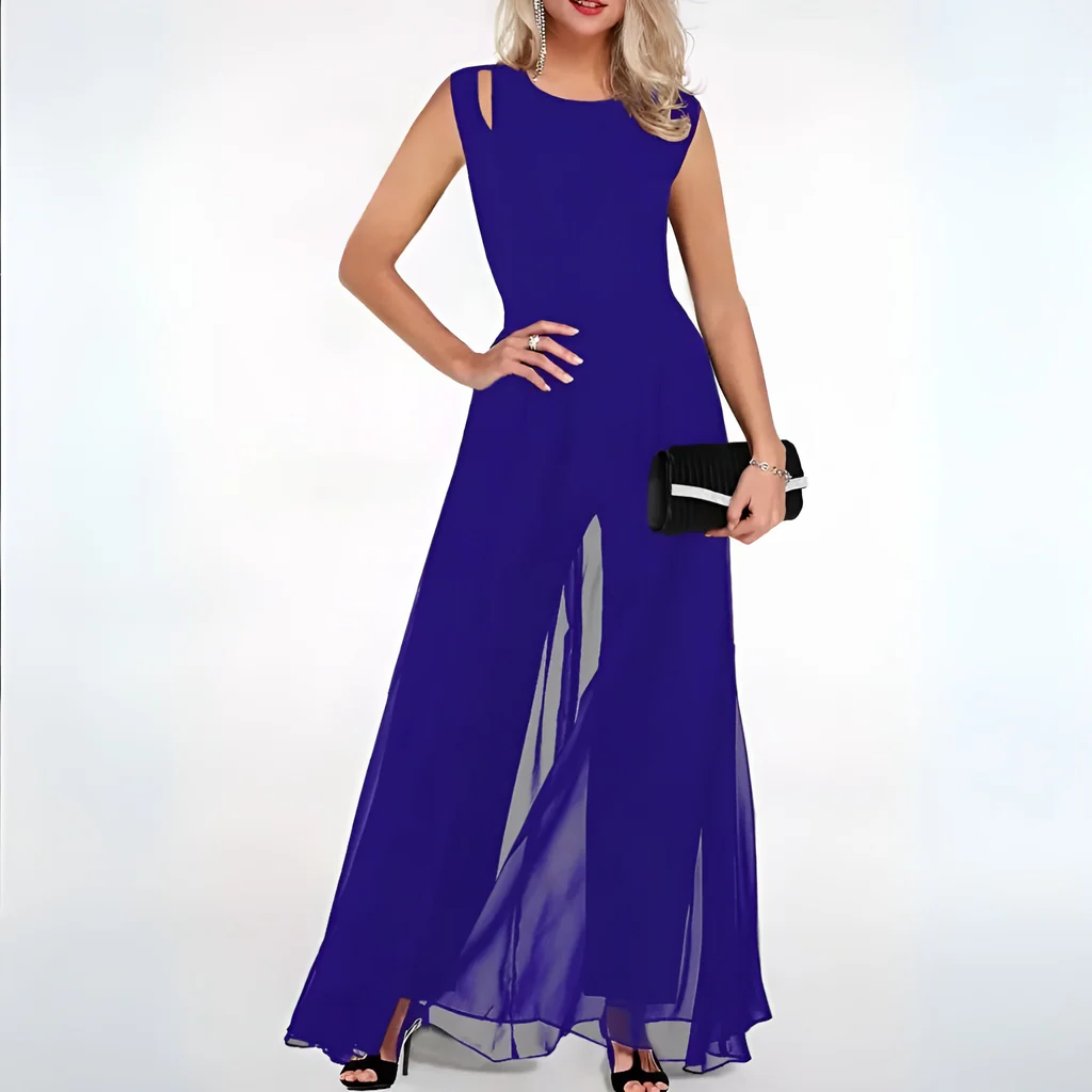 Womens Slim Fit Jumpsuit with Side Pockets and Breathable Fabric, Machine Washable