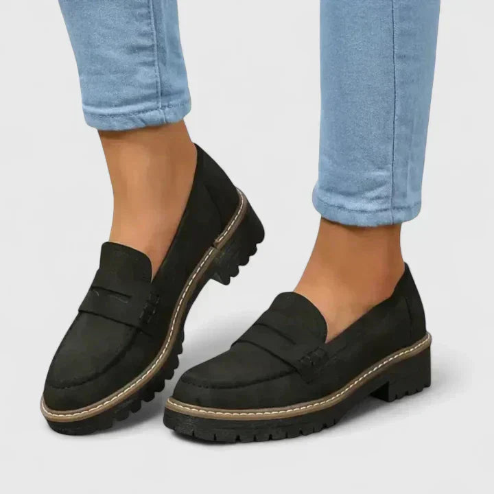 Orthopedic Loafers with Cushioned Footbed and Lightweight Shock Absorbing Sole, Slip-On