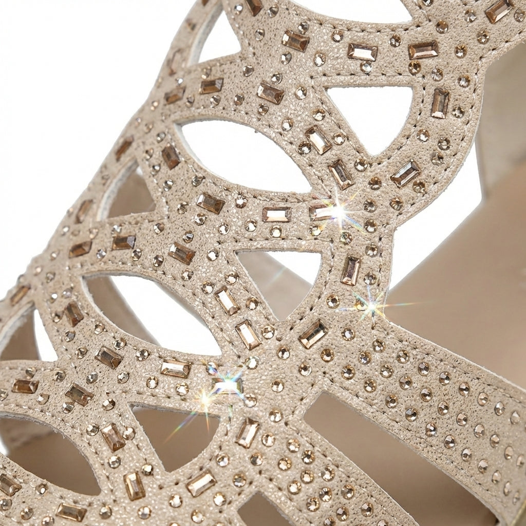 Womens Wedge Sandals with Side Zipper and Open Toe