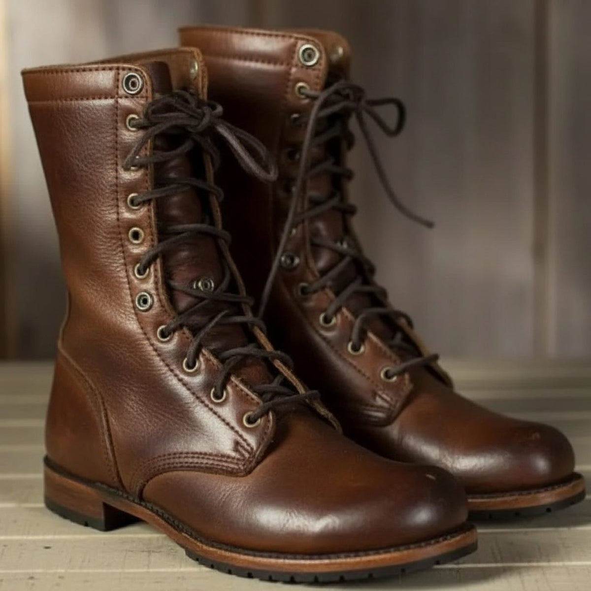 Lace-Up Mid Calf Boots for Women