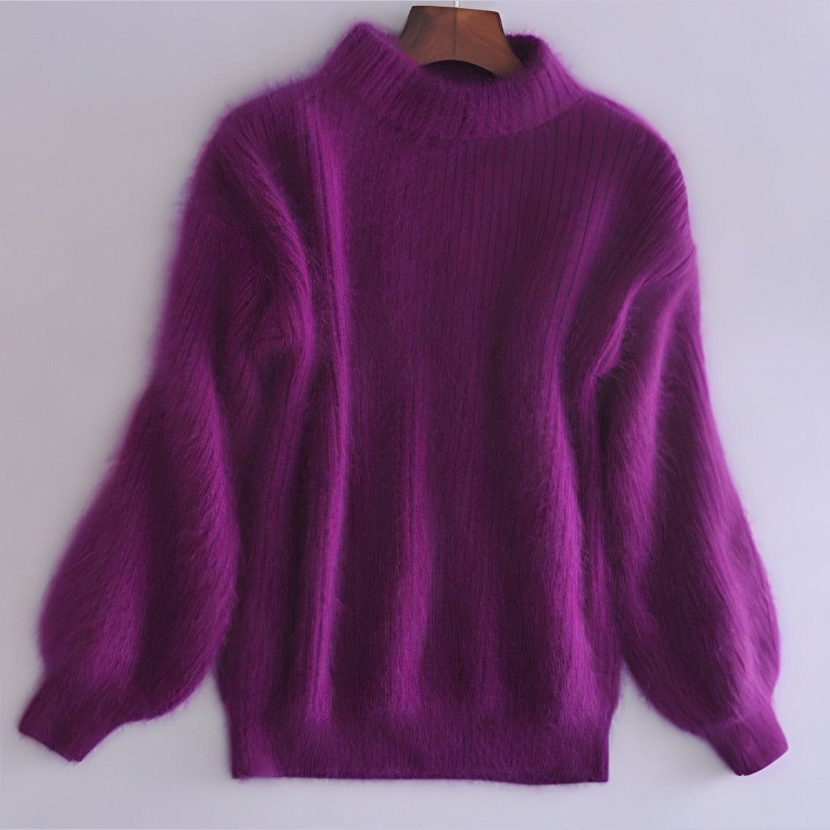 Womens Long Sleeve Knit Pullover Sweater with Textured Open Weave and Ribbed Hem